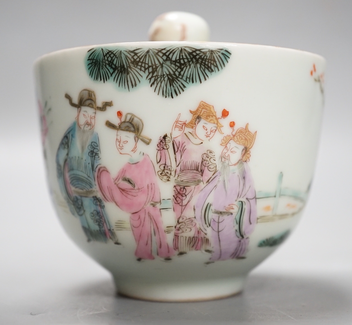 A Chinese famille rose puzzle cup, 8cm high
